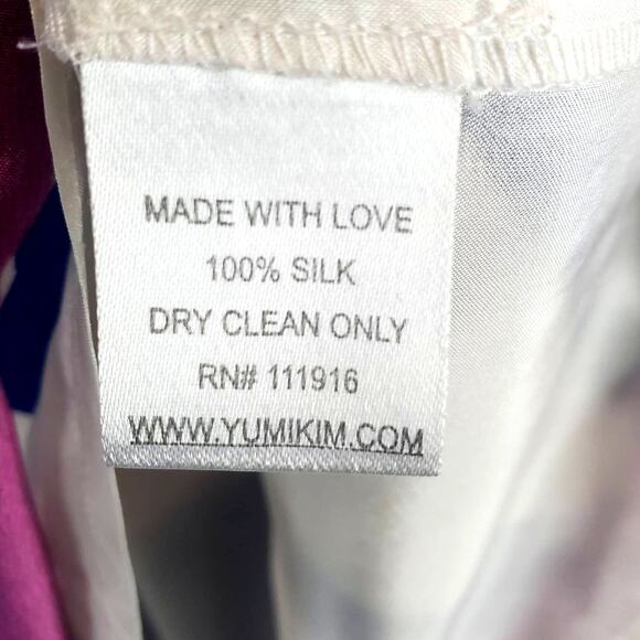 Yumi Kim Multicolor Abstract 100% Silk Dress S Plunge VNeck 3/4 Sleeve Geo Print - Picture 9 of 15